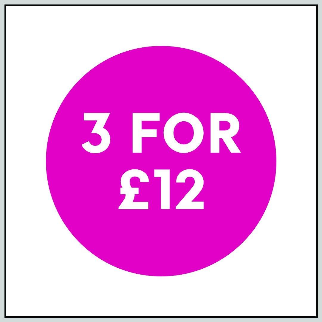 3 for 12 / 6 for £20