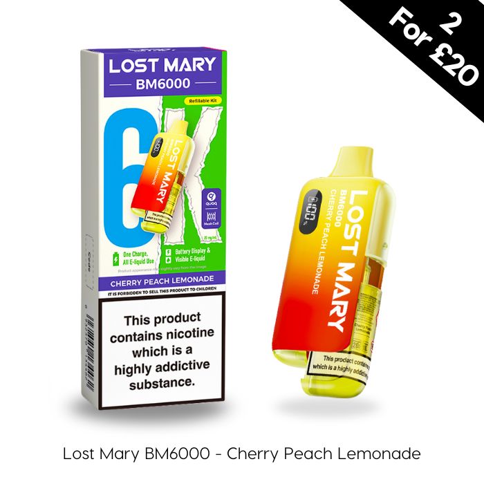 Lost Mary BM6000 Pod Kit in Cherry Peach Lemonade Flavour