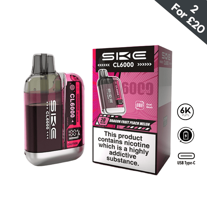 Dragon Fruit Peach Melon - SKE Crystal CL6000 Pre-filled Pod Kit