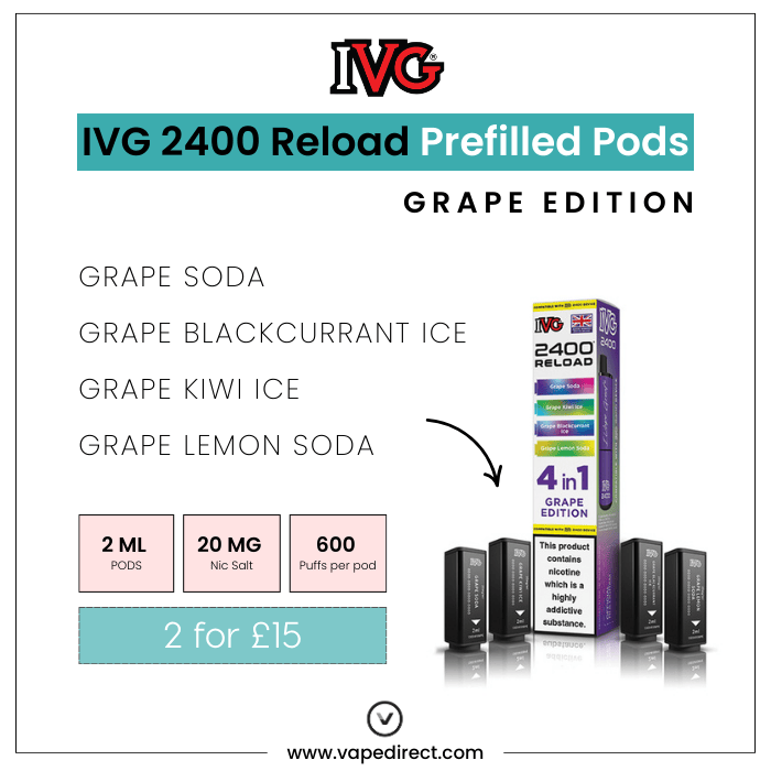 Grape Edition - IVG 2400 Reload 4-in-1 Prefilled PODS