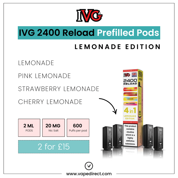 Lemonade Edition - IVG 2400 Reload 4-in-1 Prefilled PODS