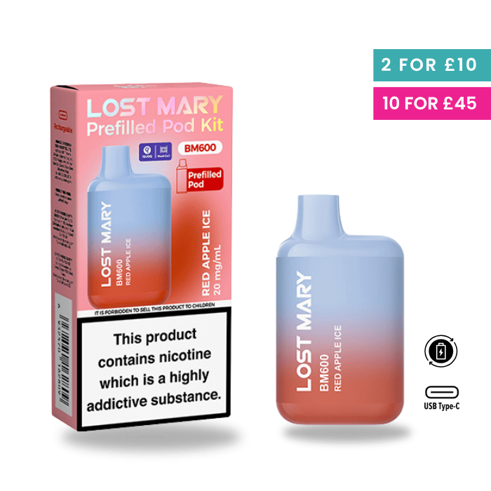 Red Apple Ice - Lost Mary BM600 Pre-Filled Pod Kit