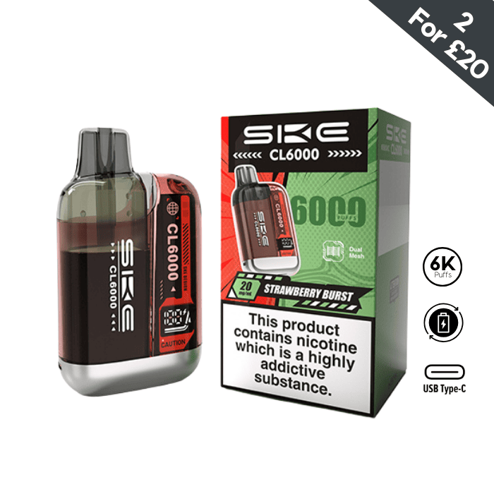 Strawberry Burst - SKE Crystal CL6000 Pre-filled Pod Kit