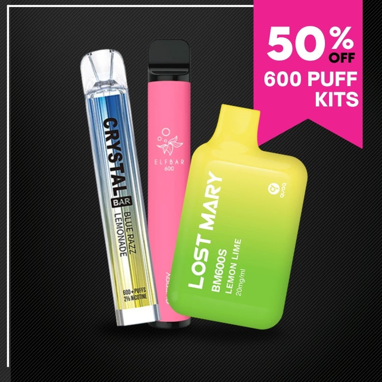 50% OFF 600 PUFF KITS