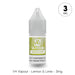 V4 Vapour - Lemon Lime 10ml E-Liquid, 3mg nicotine, comes in a small bottle with a green label indicating it contains nicotine. Available at Vape Direct In Milton Keynes