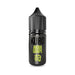 A black bottle labeled Akiba Grape Nic Salt E-Liquid by Kuro from Riot Squad, featuring yellow text and a yellow kanji symbol, is displayed; it is designed for use with MTL kits and contains Kyoho grape nic salt e-liquid.