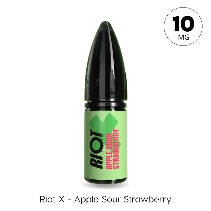 Apple Sour Strawberry Riot X Nic Salt 10mg – 10ml nic salt e-liquid by Riot Squad