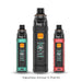 Three Vaporesso Armour G Pod Kit devices in green, black, and red on a white background.
