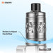 The Aspire Nautilus 3SR Tank by Aspire features an adjustable airflow control ring at the base with blue arrow indicators, offering customizable airflow for both MTL and RDTL vaping. Available at Vape Direct In Milton Keynes