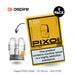 A box of Aspire Pixo Replacement Pods by Aspire (2-pack, 1.0 Ohms, refillable 2ml), with a single pod shown—ideal for smooth MTL and RDTL vaping experiences. Available at Vape Direct In Milton Keynes