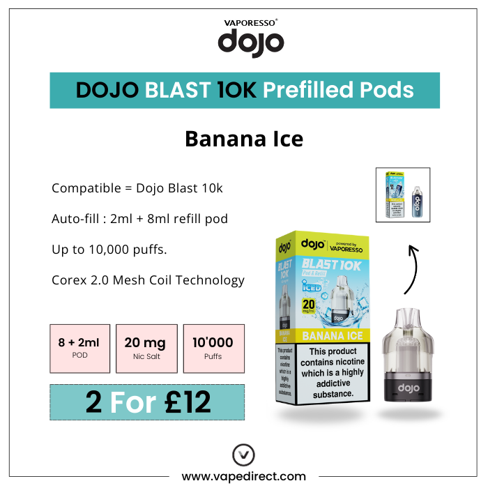 Banana Ice Vaporesso Dojo Blast 10K Pods | Vape Direct