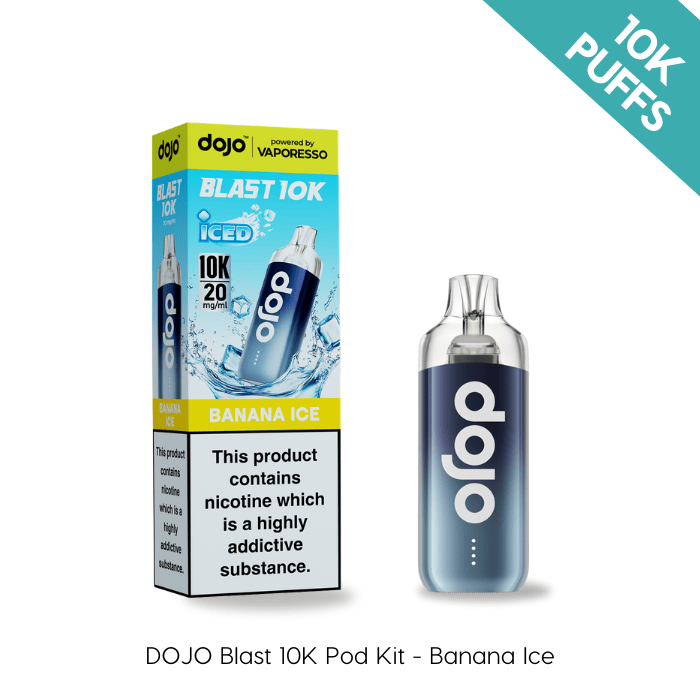 dojo disposable vape Banana Ice 10K Kit Flavour:Ice Blast Premier Cannabis Dispensary in clr:Silver