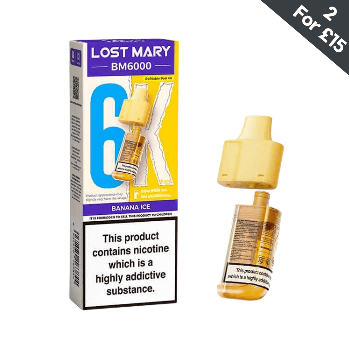 Banana Ice - Lost Mary BM6000 POD | Vape Direct Banana Ice - Lost Mary BM6000 POD | Vape Direct