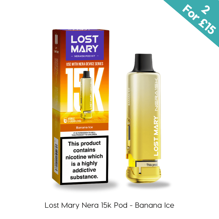 Banana Ice - Lost Mary Nera 15K Prefilled Pods | Vape Direct Banana Ice - Lost Mary Nera 15K Prefilled Pods | Vape Direct