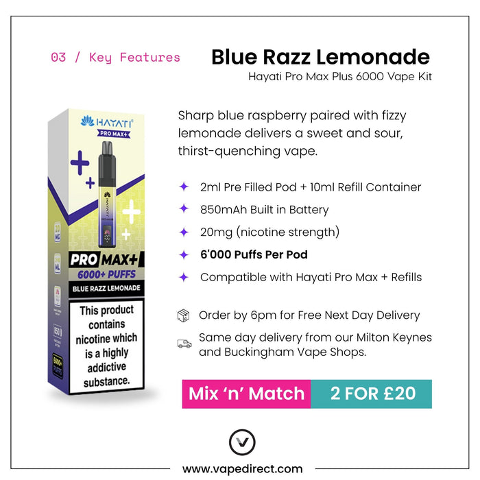 Blue Razz Lemonade Hayati Pro Max Plus Vape Kit
