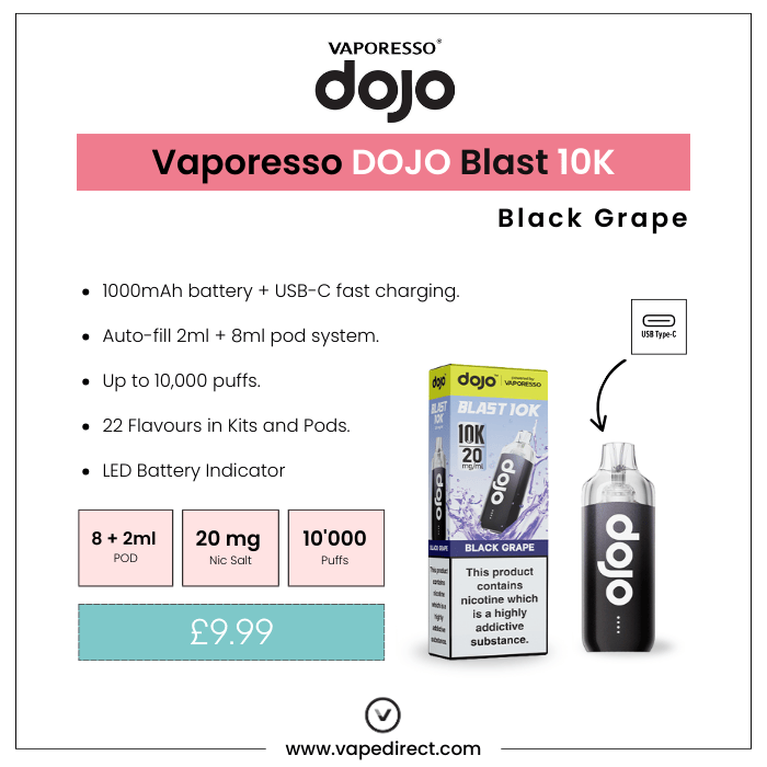 Black Grape - Vaporesso Dojo Blast 10K Prefilled Kit