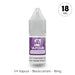 A 10ml bottle of V4 Vapour - Blackcurrant 10ml E-Liquid (18mg nicotine) has a purple label, child-proof cap, and displays: V4 Vapour - Blackcurrant - 18mg. Available at Vape Direct In Milton Keynes