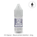 V4 Vapour - Blackcurrant Menthol 10ml E-Liquid comes in a small bottle with a mainly purple label, marked 6mg nicotine strength, offering a refreshing menthol vape juice from V4 Vapour. Available at Vape Direct In Milton Keynes
