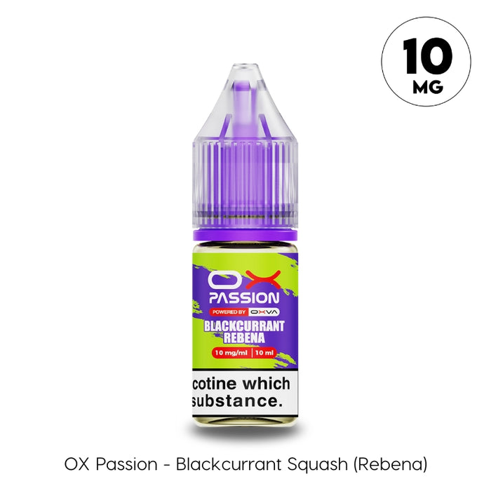 Blackcurrant squash ox passion nic salt in 20mg by OXVA. A Blackcurrant Soda flavoured e-liquid available at vape direct milton keynes and buckingham.