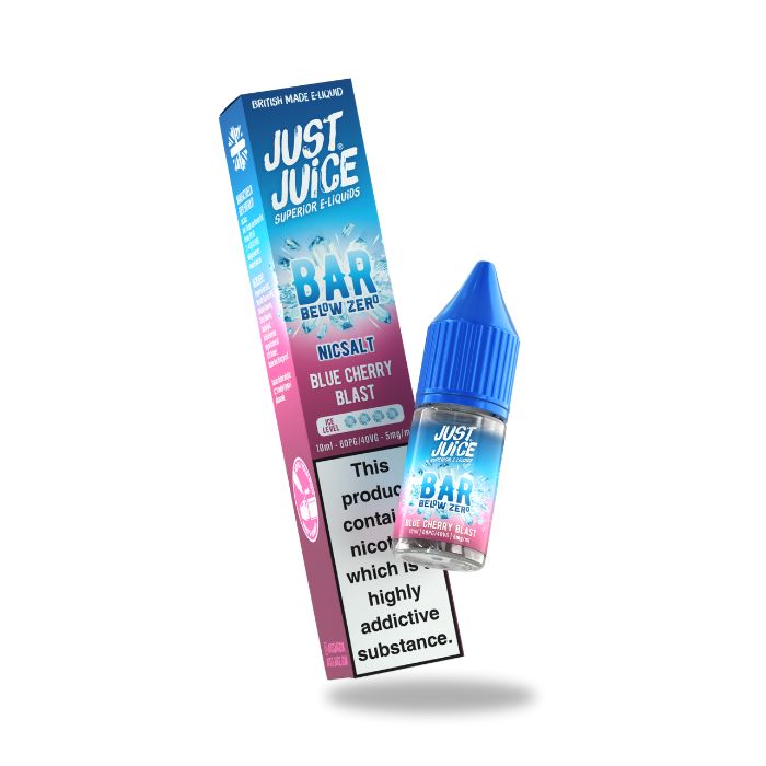 just juice below zero blue cherry blast with box