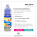 Blue Citrus Ox passion e-liquid with flavour description. 10ml Nic Salt, suitable for MTL devices, multi-buy offers, and details for next day delivery in milton keynes and buckingham shown.