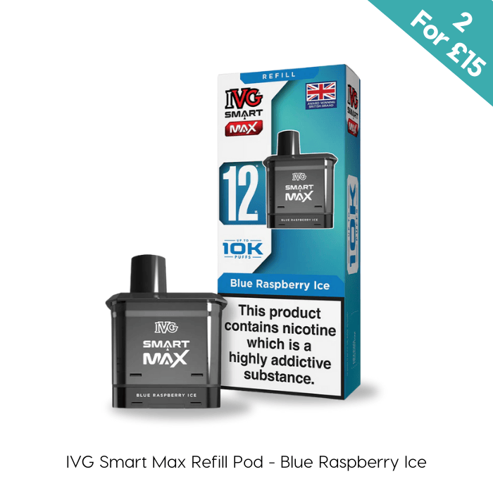 Blue Raspberry Ice IVG Smart Max 10K Pod - Vape Direct Blue Raspberry Ice IVG Smart Max 10K Pod - Vape Direct