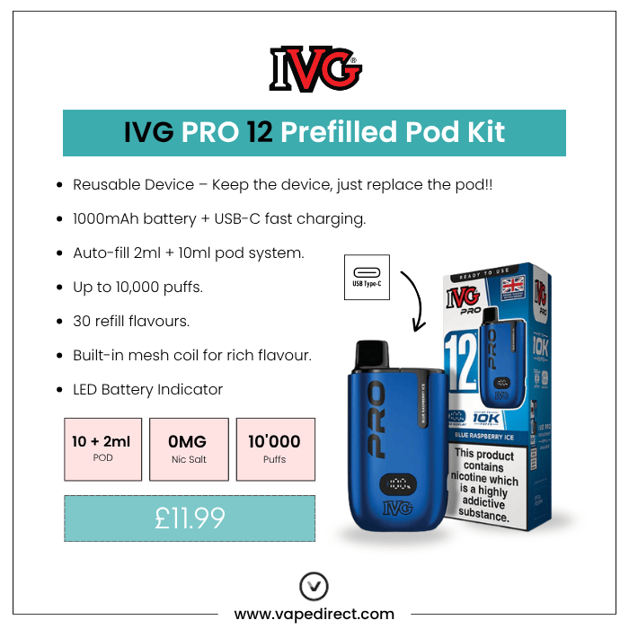 Blue Raspberry Ice IVG PRO 12 Kit | Vape Direct Blue Raspberry Ice IVG PRO 12 Kit | Vape Direct