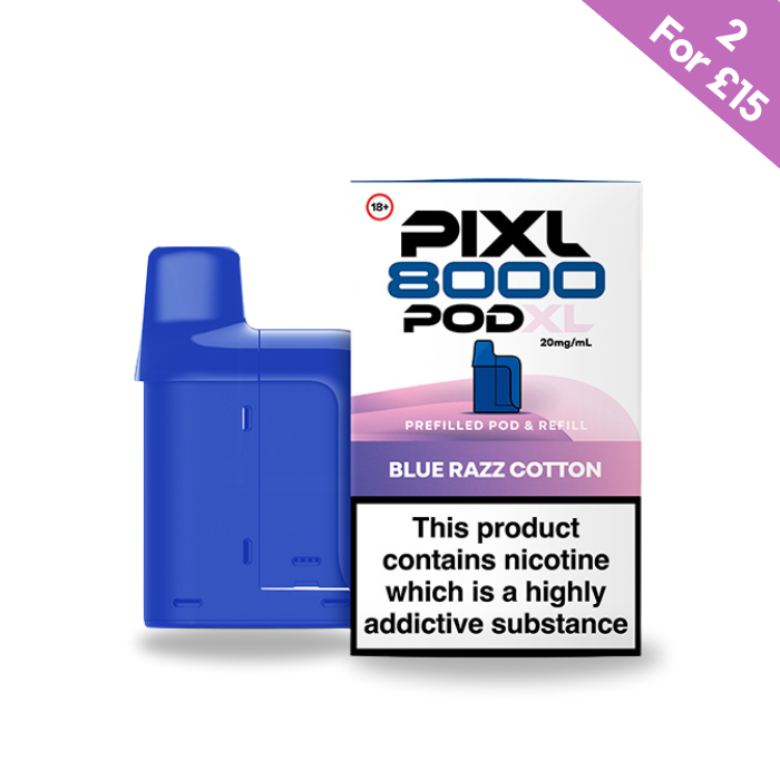 Blue Razz Cotton Pixl 8000 Refill Pack