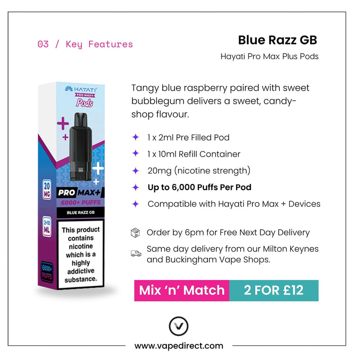 Blue Razz GB - Hayati Pro Max Plus Pods