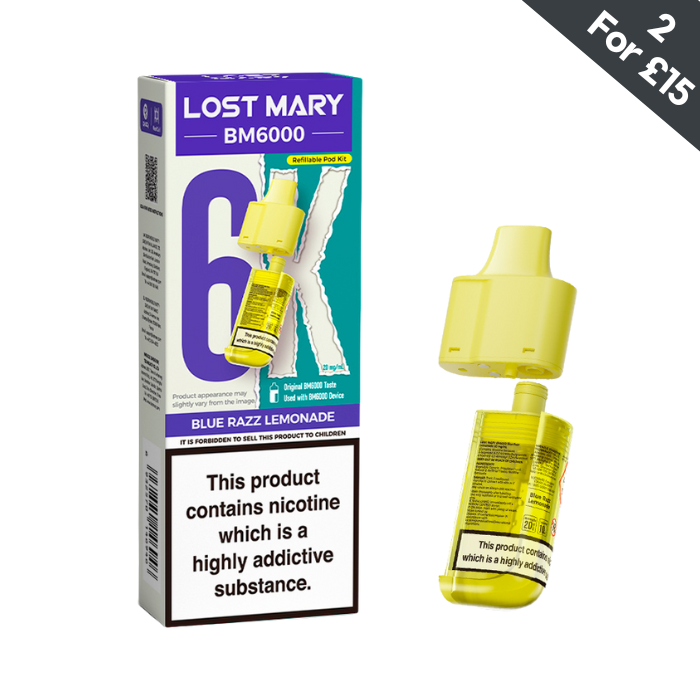 Blue Razz Lemonade - Lost Mary BM6000 POD | Vape Direct Blue Razz Lemonade - Lost Mary BM6000 POD | Vape Direct