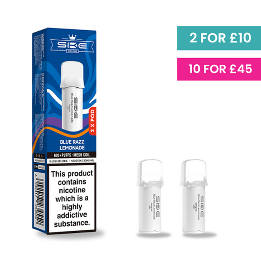 Blue Razz Lemonade SKE Crystal PRO prefilled pods on a plain background