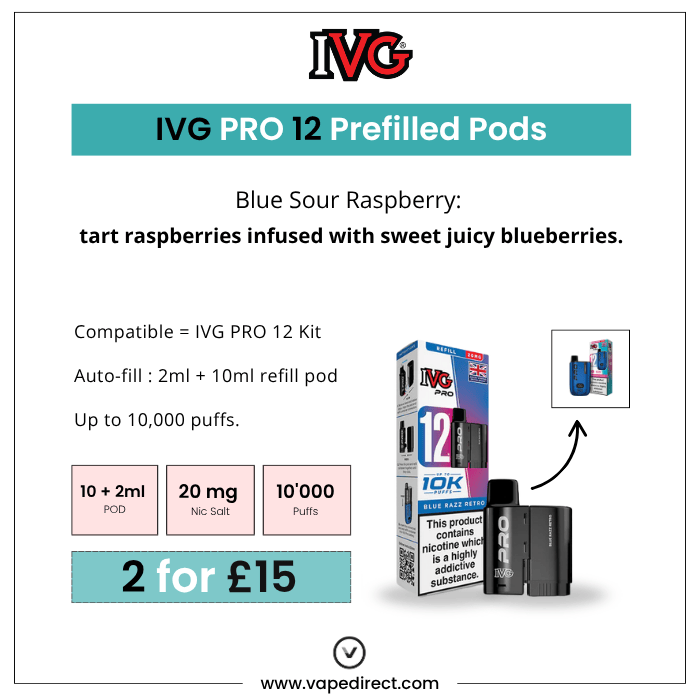 Blue Sour Raspberry - IVG PRO 12 Pods