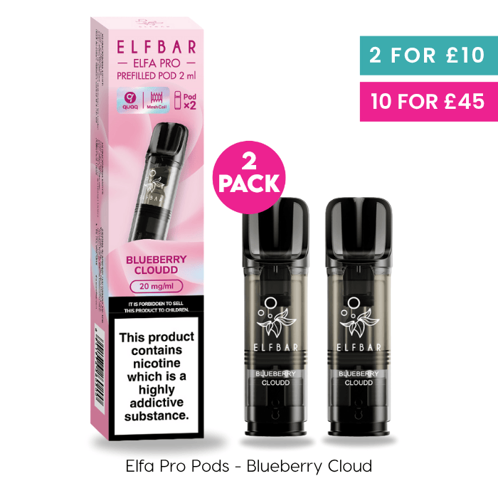 Blueberry Cloudd Elfa Pro Pods | Elf Bar | Vape Direct Blueberry Cloudd Elfa Pro Pods | Elf Bar | Vape Direct