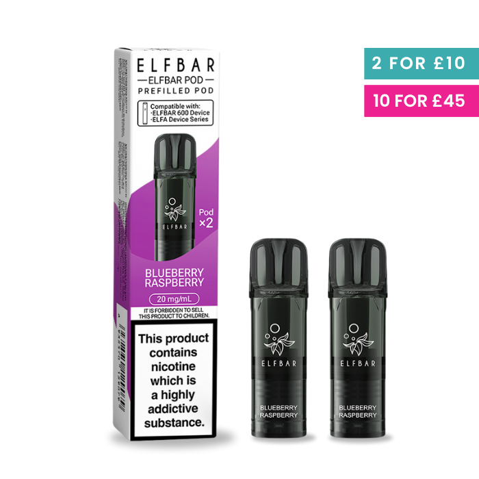 Blueberry Raspberry Elf Bar 600 Pods x 2 | Vape Direct Blueberry Raspberry Elf Bar 600 Pods x 2 | Vape Direct