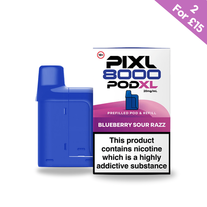 Blueberry Sour Razz - Pixl 8000 Prefilled Pods | Vape Direct