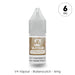A 10ml bottle of V4 Vapour - Butterscotch E-Liquid by V4 Vapour contains 6mg nicotine, and comes with a clear cap and beige label. Available at Vape Direct In Milton Keynes