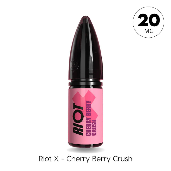 Cherry Berry Crush Riot X Nic Salt 20mg – 10ml nic salt e-liquid by Riot Squad