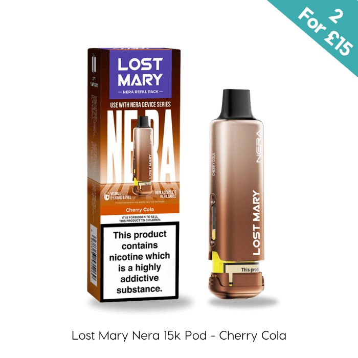 Cherry Cola Lost Mary 15K Pods - Vape Direct Cherry Cola Lost Mary 15K Pods - Vape Direct