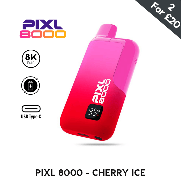 Cherry Ice | Pixl 8000 Prefilled Kit | Vape Direct Cherry Ice | Pixl 8000 Prefilled Kit | Vape Direct