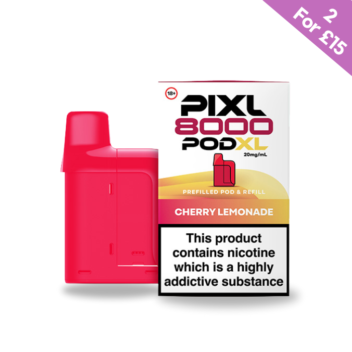 Cherry Lemonade Pixl 8000 Refill Pods | 2 for 15 | Vape Direct