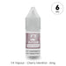 A 10ml plastic bottle of V4 Vapour - Cherry Menthol E-Liquid, labeled 6mg nicotine, with a grey childproof cap and a label showing the V4 Vapour brand and cherry menthol flavor. Available at Vape Direct In Milton Keynes
