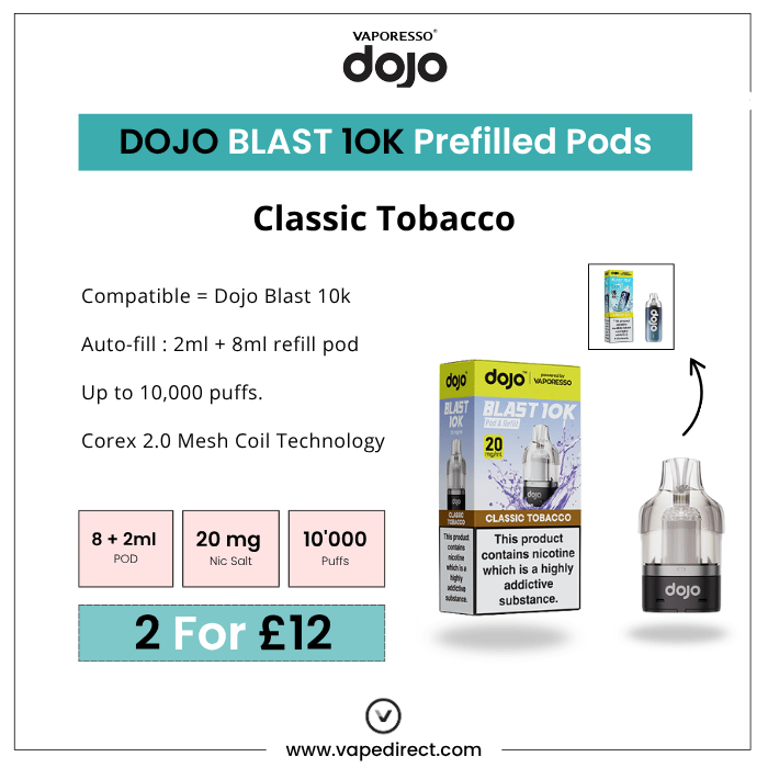 Classic Tobacco - Vaporesso Dojo Blast 10K Prefilled Pods
