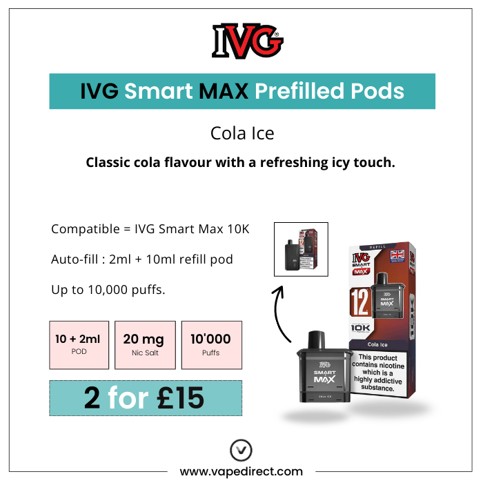 Cola Ice - IVG Smart Max 10K Refill Pod | Vape Direct Cola Ice - IVG Smart Max 10K Refill Pod | Vape Direct