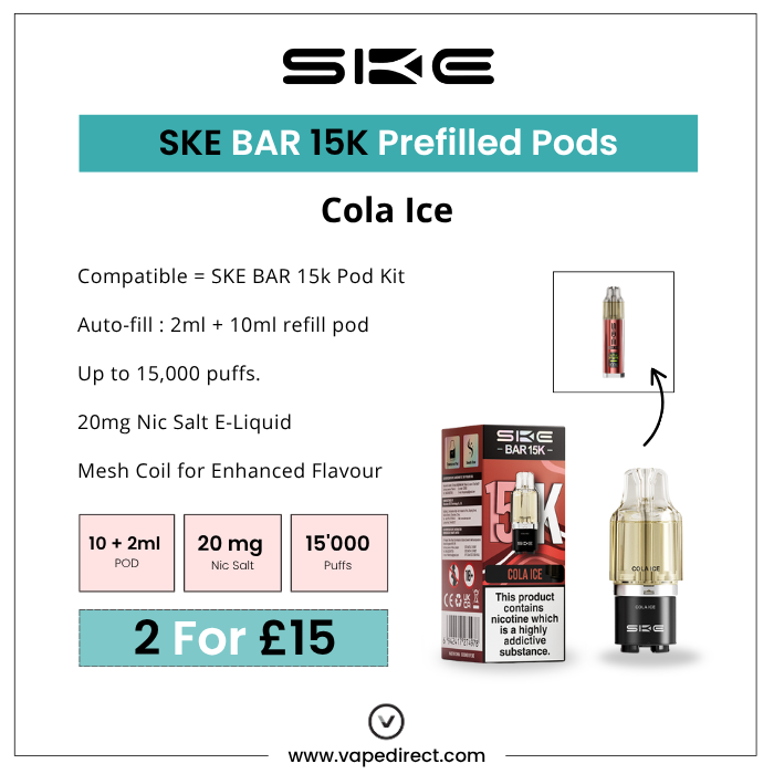 Cola Ice SKE Bar 15K Refill Pod | Vape Direct | 2 for 15 Cola Ice SKE Bar 15K Refill Pod | Vape Direct | 2 for 15