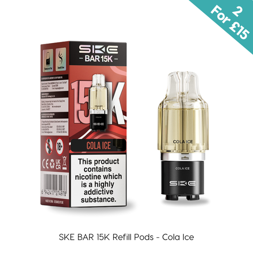 SKE BAR 15K Cola Ice refill pod with packaging