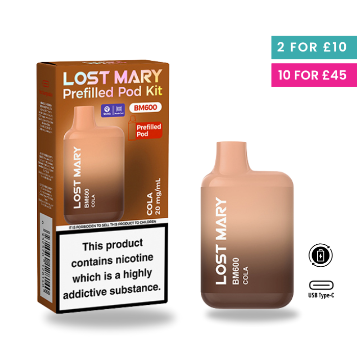 lost mary bm600 disposable vape Cola | Prefilled Pod Kit Pulsar 510 DL Tandem Aniseed / Liquorice Pick Your Flavour:Tobacco