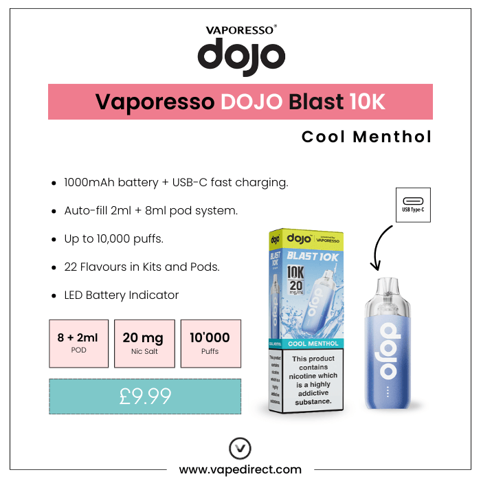 Cool Menthol - Vaporesso Dojo Blast 10K Prefilled Kit