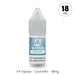 A compact V4 Vapour - Cool Mint 10ml E-Liquid bottle with a gray cap and blue label features "18 MG" in a bold circle. Below, the text reads: “V4 Vapour - Cool Mint - 18mg,” ideal for menthol vape enthusiasts. Available at Vape Direct In Milton Keynes