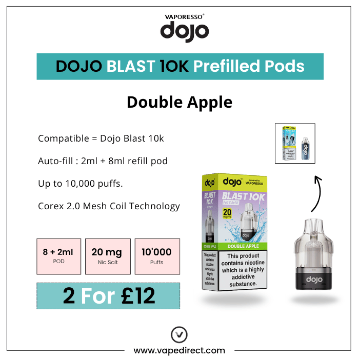 Double Apple Dojo 10K Vape Pods | Vape Direct Double Apple Dojo 10K Vape Pods | Vape Direct