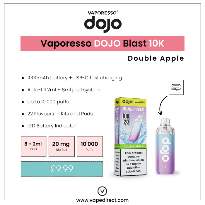 Double Apple Dojo 10K Vape Kit | Vape Direct Double Apple Dojo 10K Vape Kit | Vape Direct